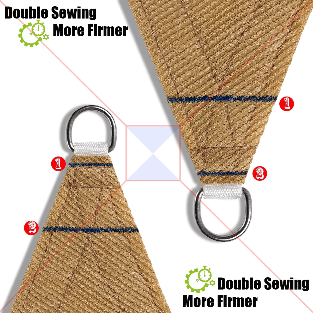 10' x 10' Sun Shade Sail – UV Block Canopy for Patio, Backyard, Lawn & Garden, Beige