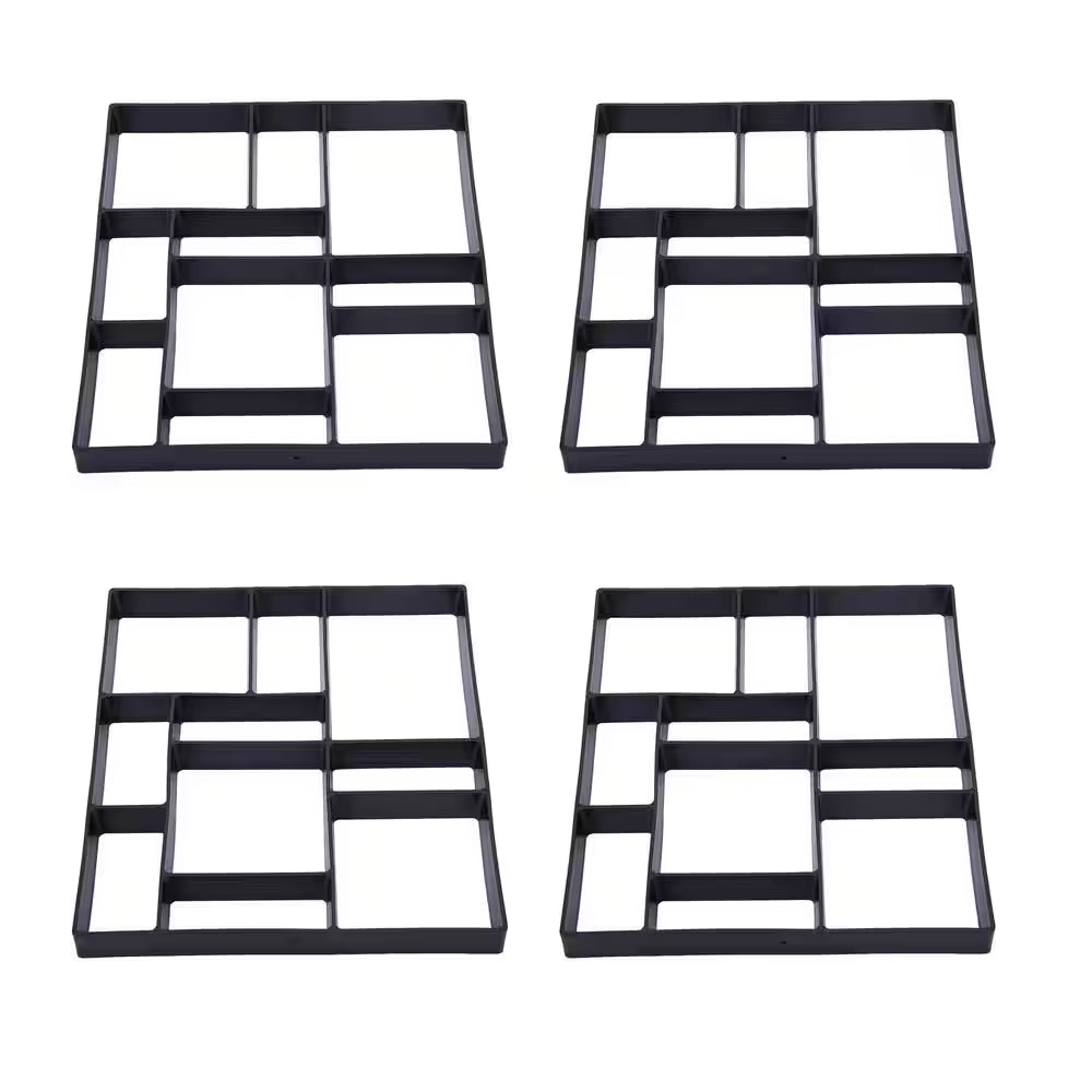 Concrete Mold Cement Paver Stepping Stone Walk Maker – 4-Piece DIY Path