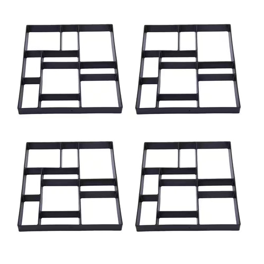 Concrete Mold Cement Paver Stepping Stone Walk Maker – 4-Piece DIY Path