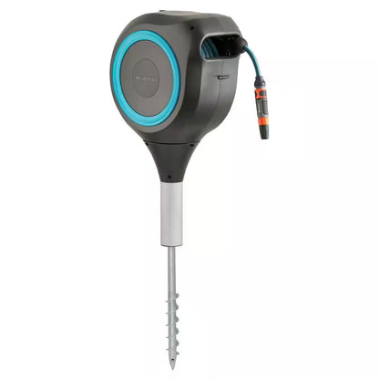 66' Automatic Retractable Hose Reel on Metal Spike, Includes Leader Hose and Nozzle