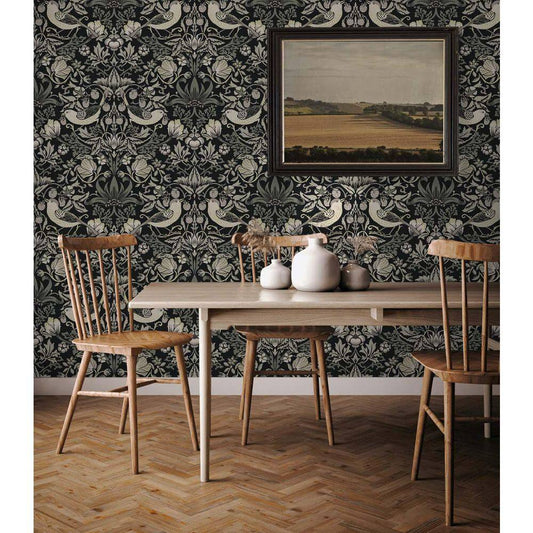 Blacksmith Fragaria Garden Unpasted Nonwoven Paper Wallpaper Roll 57.5 Sq. Ft.