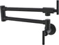 Matte Black Wall-Mount Pot Filler Faucet – Commercial Folding Style A