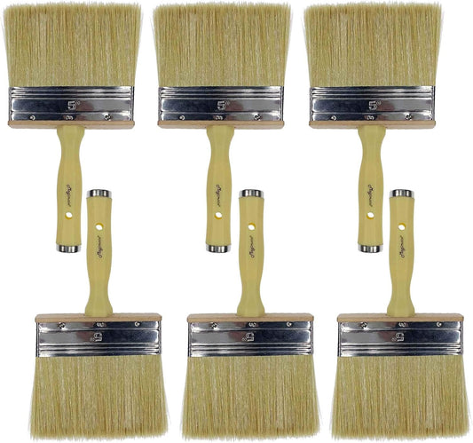 5-Inch Paint Brush Set – 6-Pack, Poly/Bristle Blend for Decks & Fences