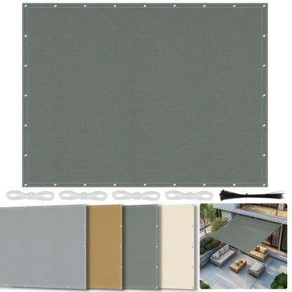 Sun Shade Sail Cloth with Grommets – Rectangle Canopy Pergola Cover, UV Block Fabric for Backyard & Deck