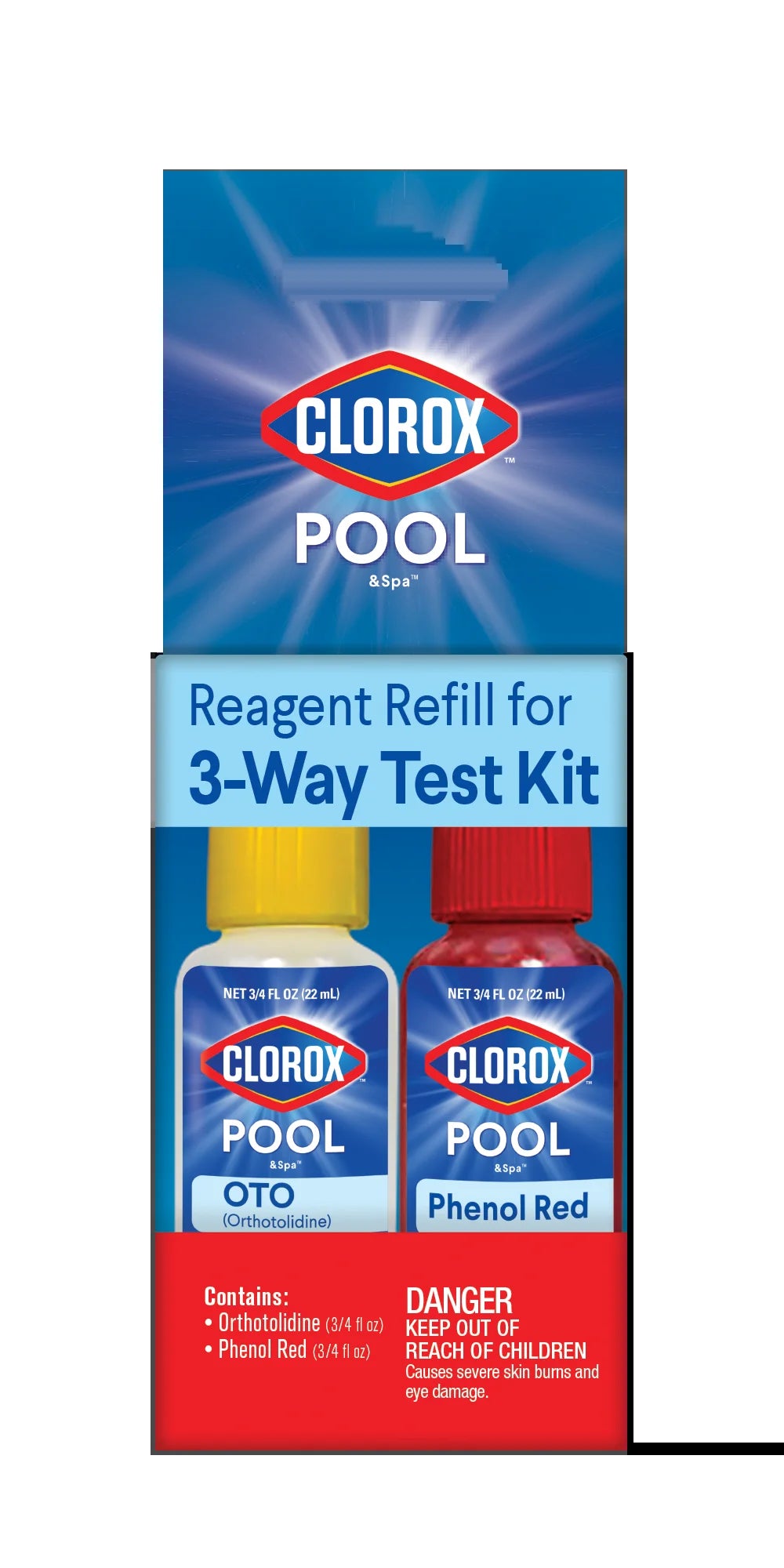 (2 Pack) Pool & Spa 3-Way Reagent Refills – 0.5 Fl Oz for Swimming Pool Water Testing