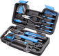 Blue 39-Piece DIY Tool Kit – Hand Tools Organized in Storage Case