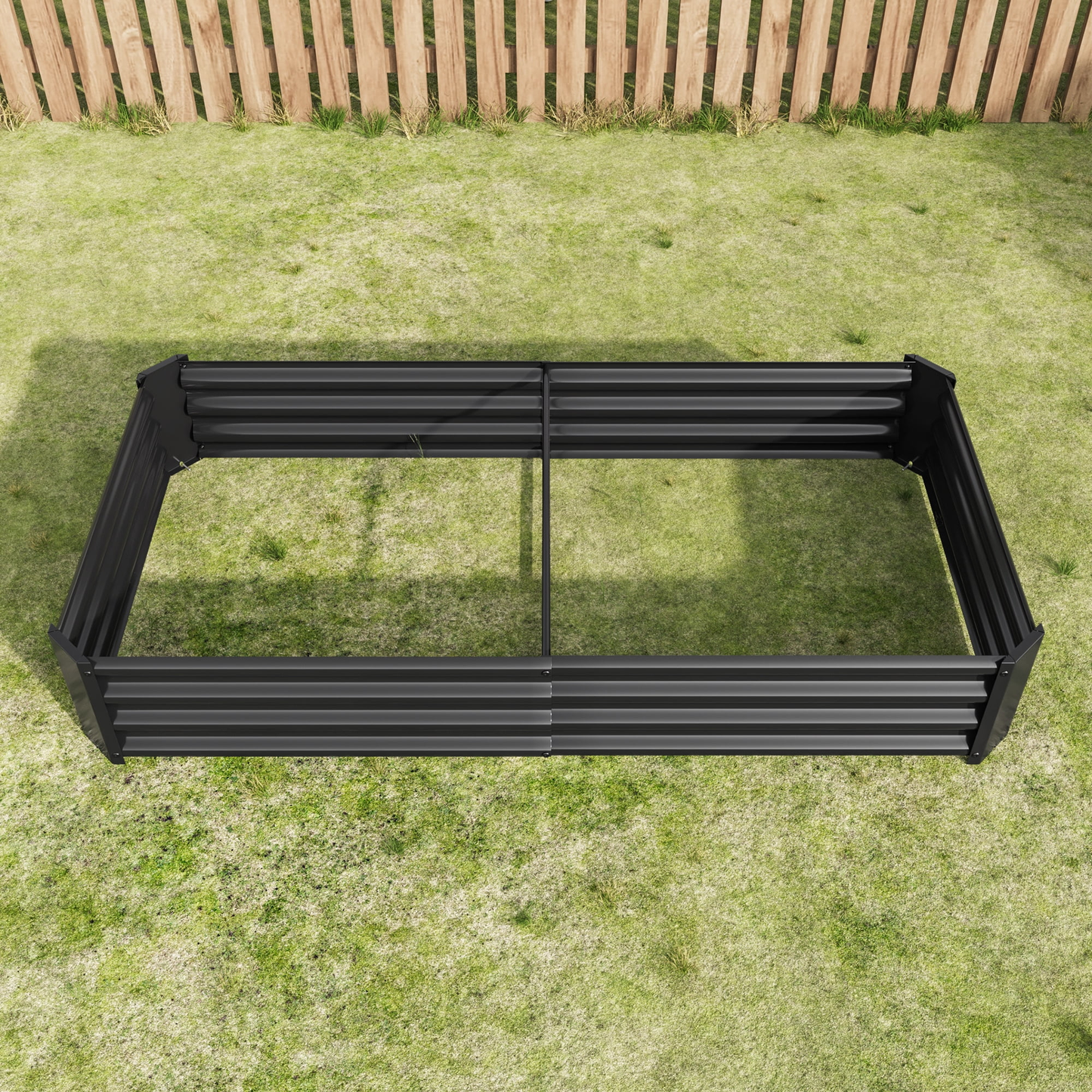 6×3×1 Ft Outdoor Metal Raised Garden Bed – Black Planter for Vegetables, Plants & Flowers