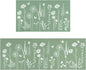Sage Green Kitchen Mat Rug Set of 2- Plant Floral Butterfly Kitchen Rugs with Runner Kitchen Decor Accessories Things- Leaves Rugs for Home Kitchen Large- 17X24 and 17X48 Inch