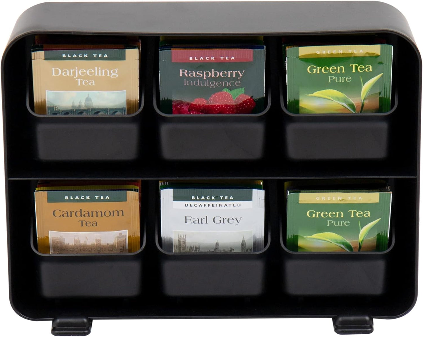 Tea Bag & Tea Station Organizer – Countertop Storage, Black