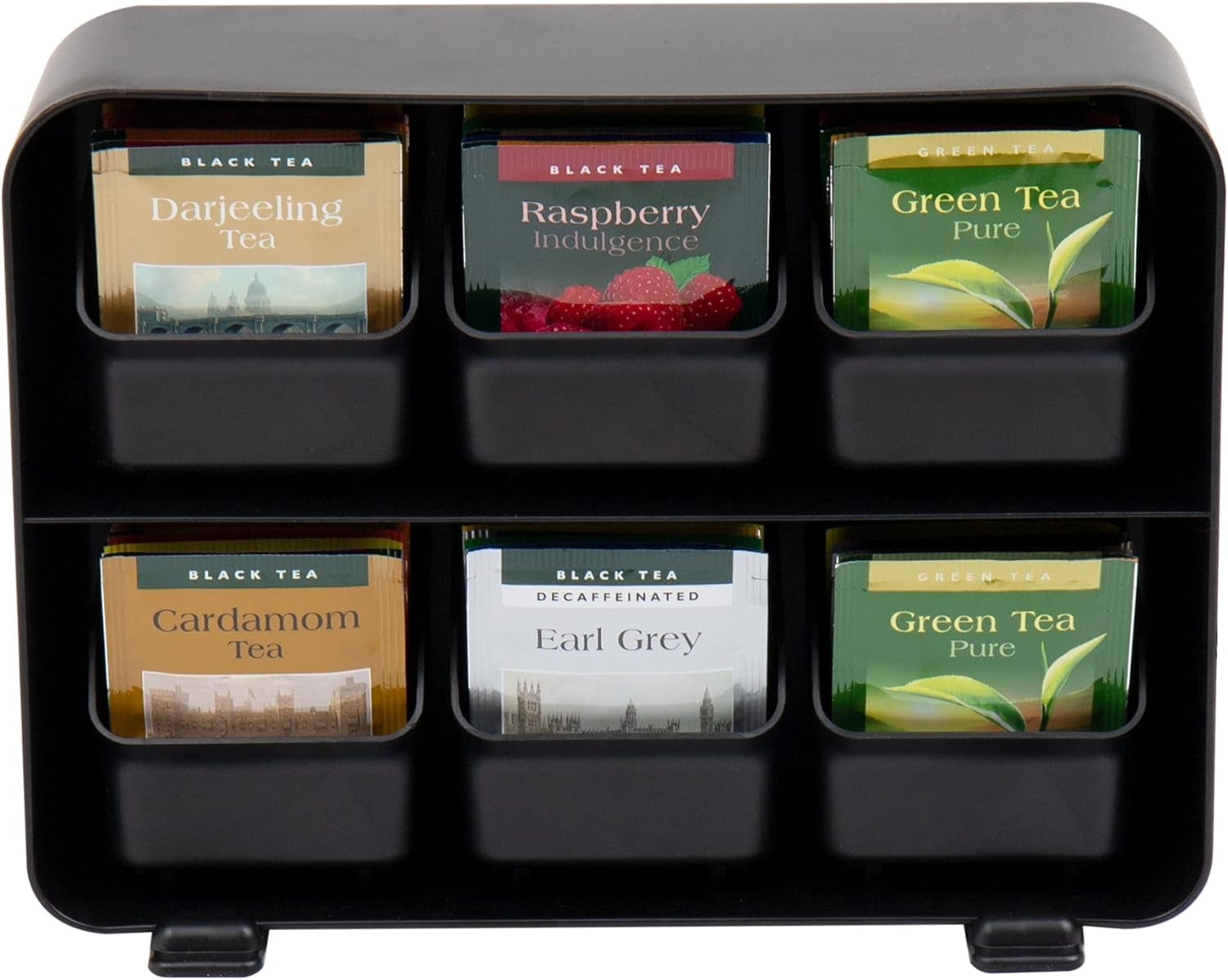 Tea Bag & Tea Station Organizer – Countertop Storage, Black