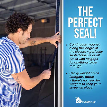 One Car Roll-Up Garage Door Screen with Magnetic Closure - 8 Ft. X 7 Ft. 