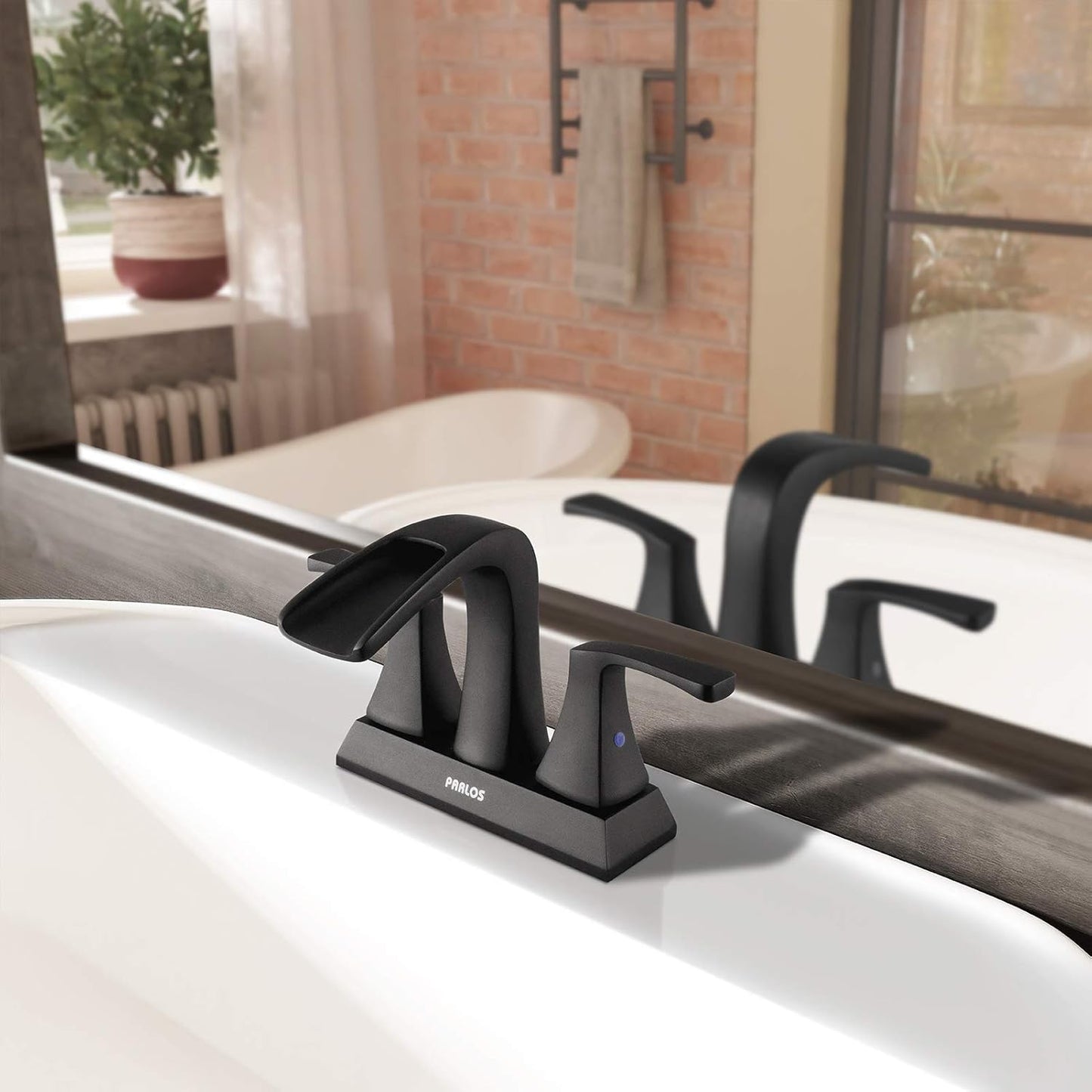 Doris 2-Handle Waterfall Bathroom Faucet – Matte Black