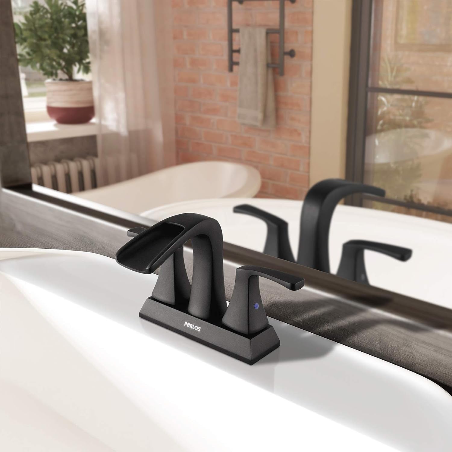 Doris 2-Handle Waterfall Bathroom Faucet – Matte Black