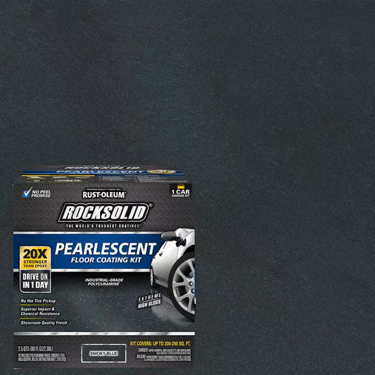 Pearlescent Smokey Blue Garage Floor Kit 80 Oz – DIY Concrete Floor Coating, Durable High-Gloss Finish