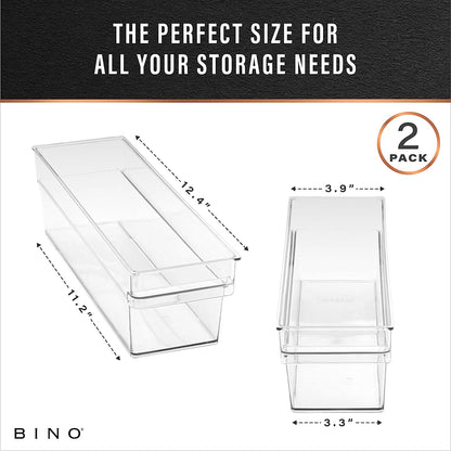 Clear Plastic Storage Bins – Small Shallow Organizer (Handler Collection)