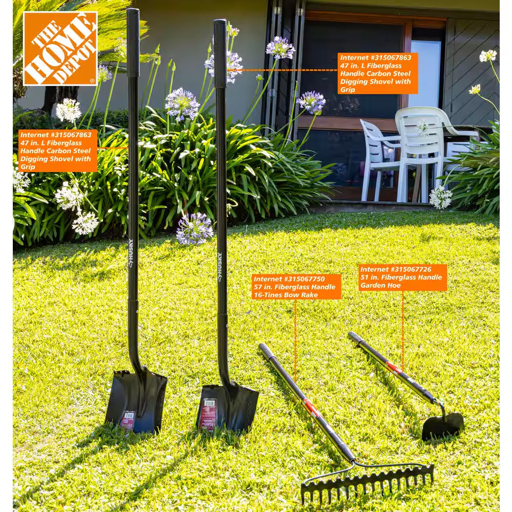 Long Wood Handle 19-Tine Adjustable Thatch Rake - 54 In. 