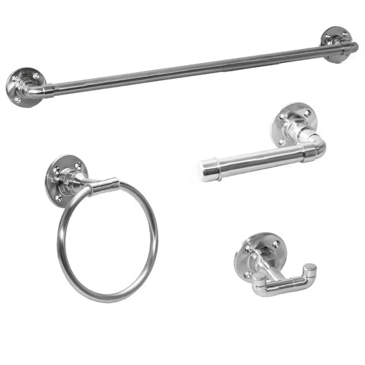 Kimball 4-Piece Bathroom Hardware Set in Satin Nickel – Elegant & Durable 