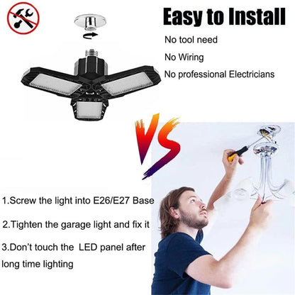 Adjustable 220W LED Plug Garage Ceiling Shop Light Fixtures
