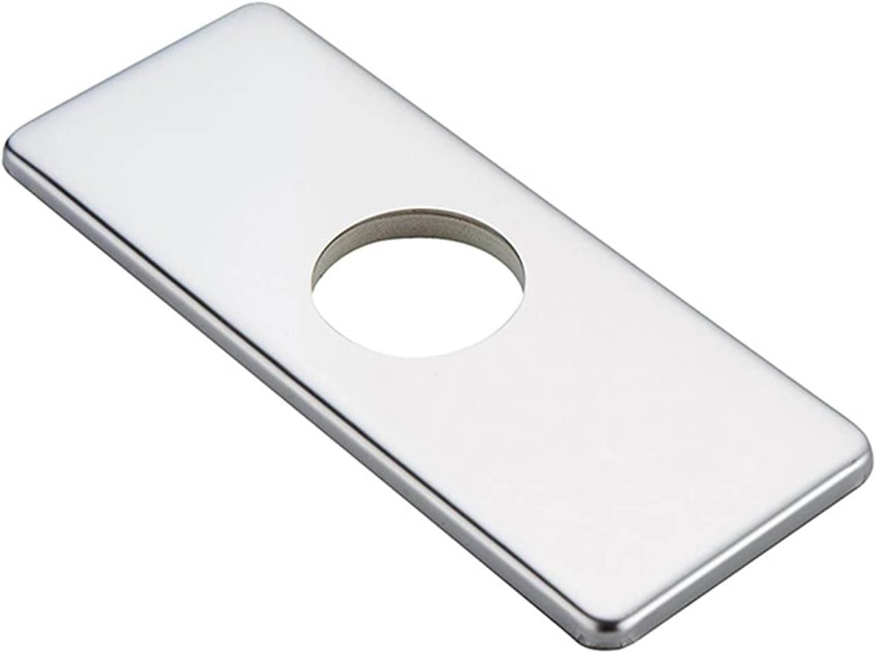 6” Chrome Sink Hole Cover – Stainless Steel Deck Plate for 1 or 3-Hole Vanity Sink