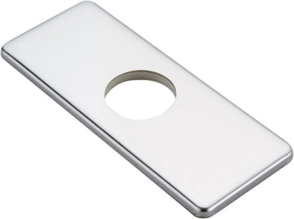 6” Chrome Sink Hole Cover – Stainless Steel Deck Plate for 1 or 3-Hole Vanity Sink