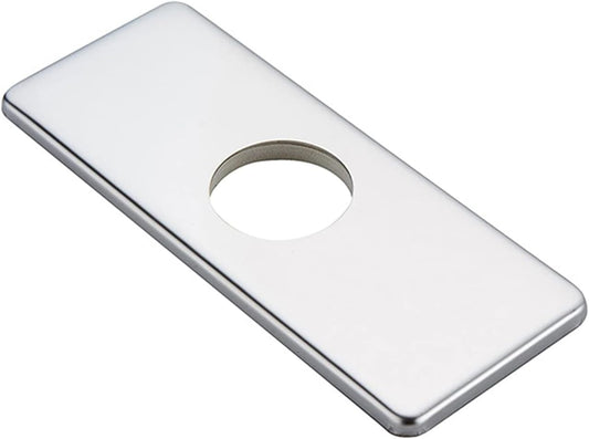 6” Chrome Sink Hole Cover – Stainless Steel Deck Plate for 1 or 3-Hole Vanity Sink