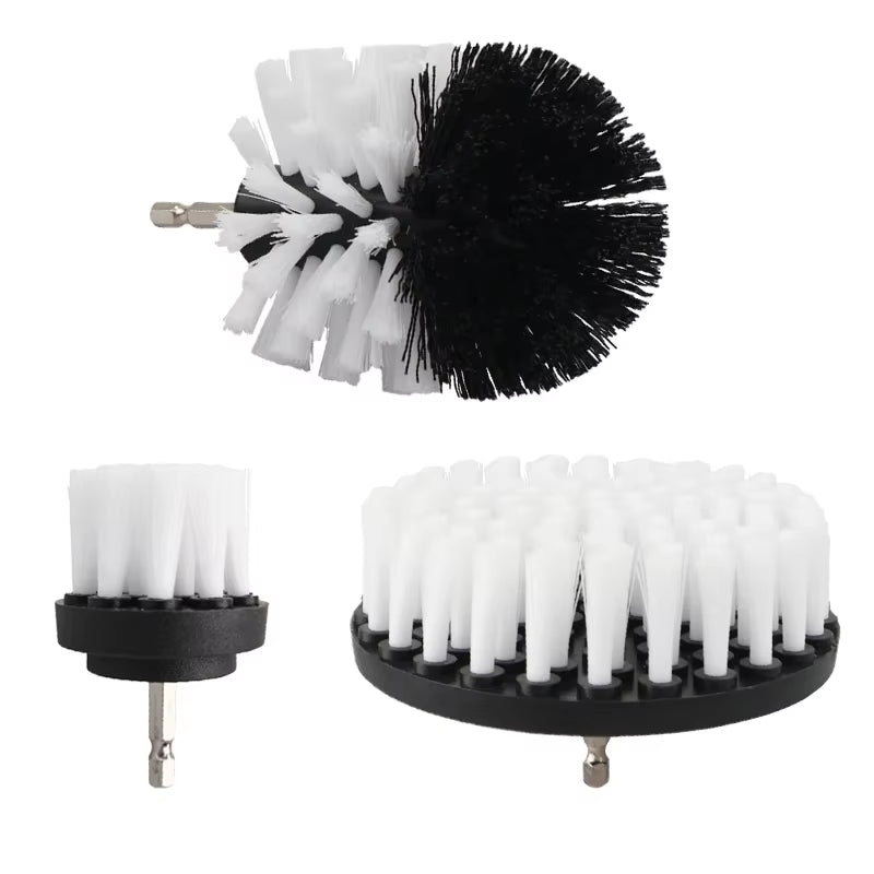 2/3.5/4/5" Drill Brush Power Scrubber Kit – Nylon Stain Polisher with Extender for Bathroom & Universal Cleaning