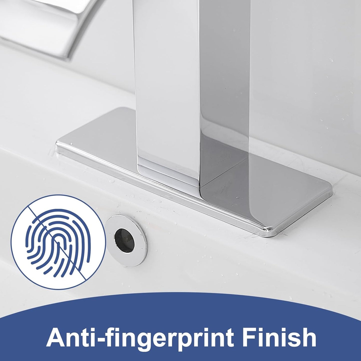 6” Chrome Sink Hole Cover – Stainless Steel Deck Plate for 1 or 3-Hole Vanity Sink