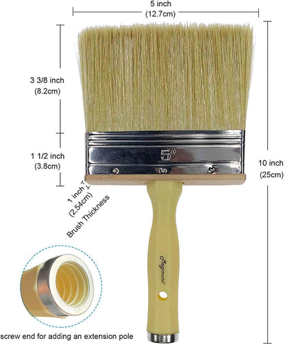 5-Inch Paint Brush Set – 6-Pack, Poly/Bristle Blend for Decks & Fences
