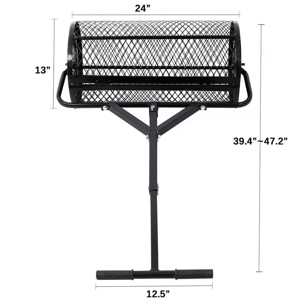 Adjustable Compost Spreader, Rust & Corrosion-Proof Lawn and Garden Peat Moss Spreader - 24-Inch 