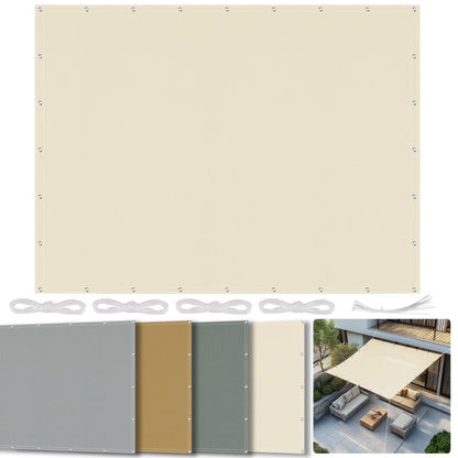 Sun Shade Sail Cloth with Grommets – Rectangle Canopy Pergola Cover, UV Block Fabric for Backyard & Deck