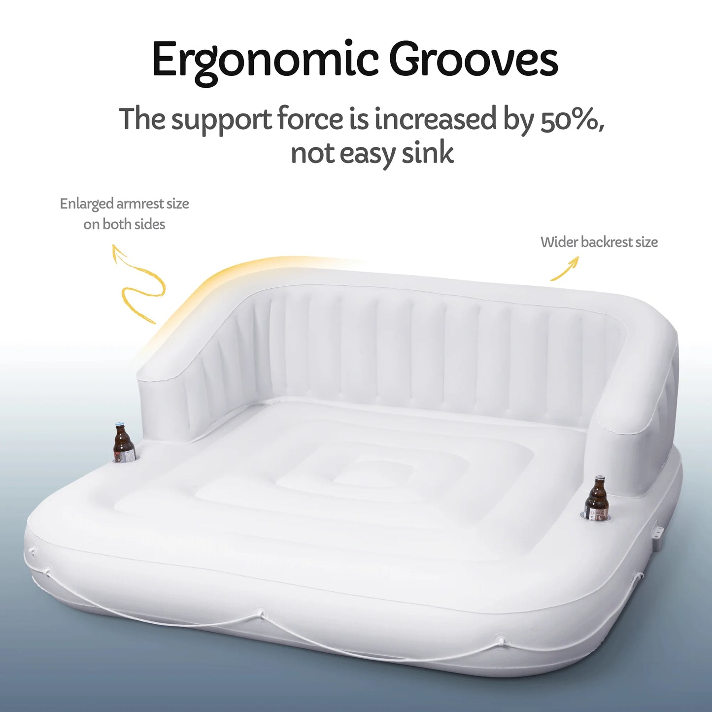 Inflatable Tanning Pool Float 70" – 2 Person with Canopy & Drink Holders