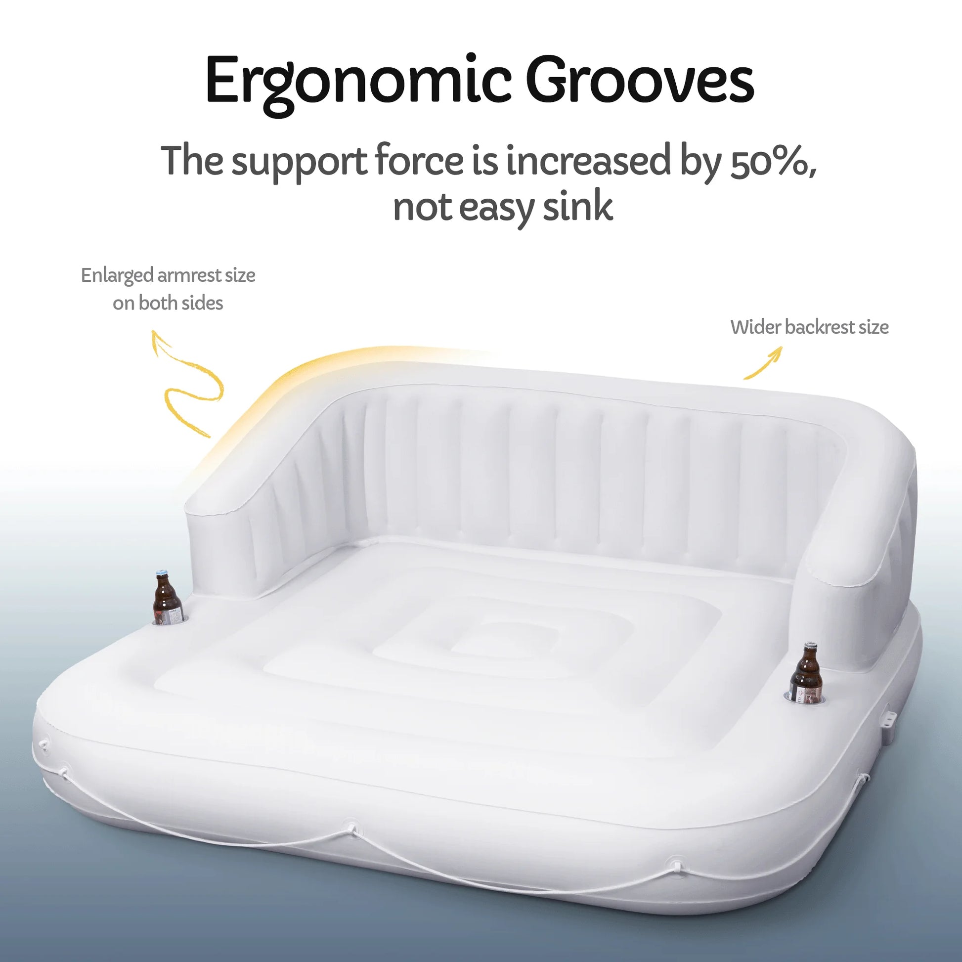 Inflatable Tanning Pool Float 70" – 2 Person with Canopy & Drink Holders