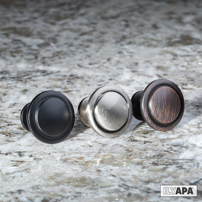 Antique Iron Cabinet Knobs – 1.25" Round Drawer Handles (10 Pack)