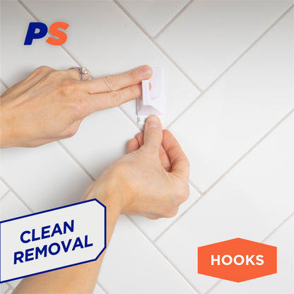 Damage Free Hooks Heavy Duty – Kitchen & Utility Wall Hooks with Mop & Broom Grippers (20 Pack)