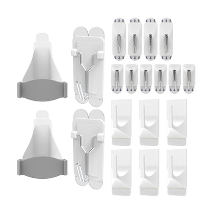 Damage Free Hooks Heavy Duty – Kitchen & Utility Wall Hooks with Mop & Broom Grippers (20 Pack)