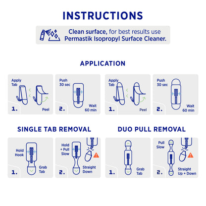 Damage Free Hooks Heavy Duty – Kitchen & Utility Wall Hooks with Mop & Broom Grippers (20 Pack)