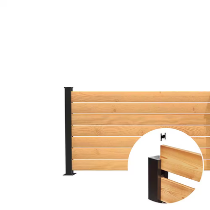 End Post Kit – 44"x3"x3" Black Aluminum Railing with Hardware, Kit A4