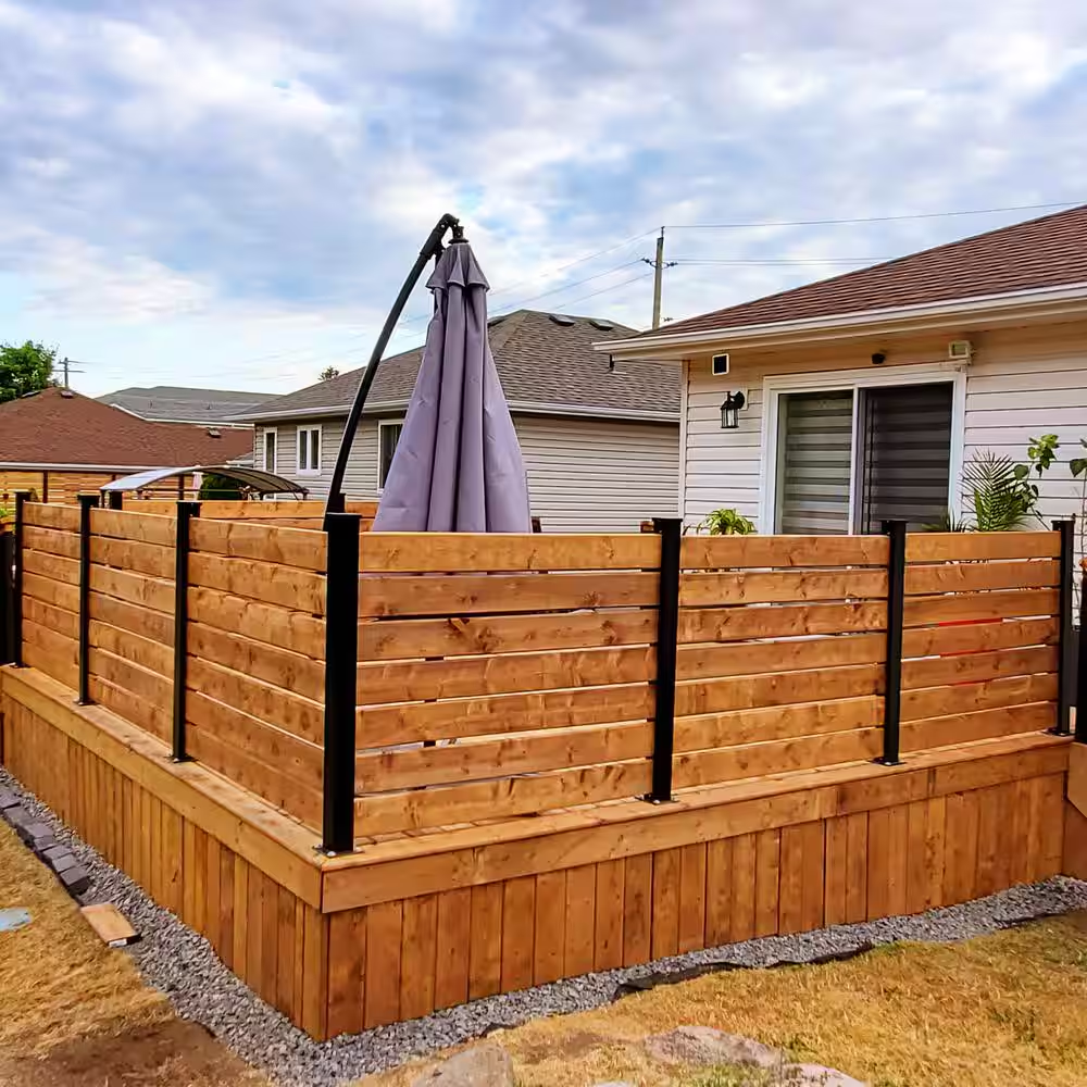 End Post Kit – 44"x3"x3" Black Aluminum Railing with Hardware, Kit A4