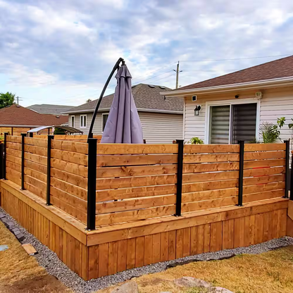 End Post Kit – 44"x3"x3" Black Aluminum Railing with Hardware, Kit A4