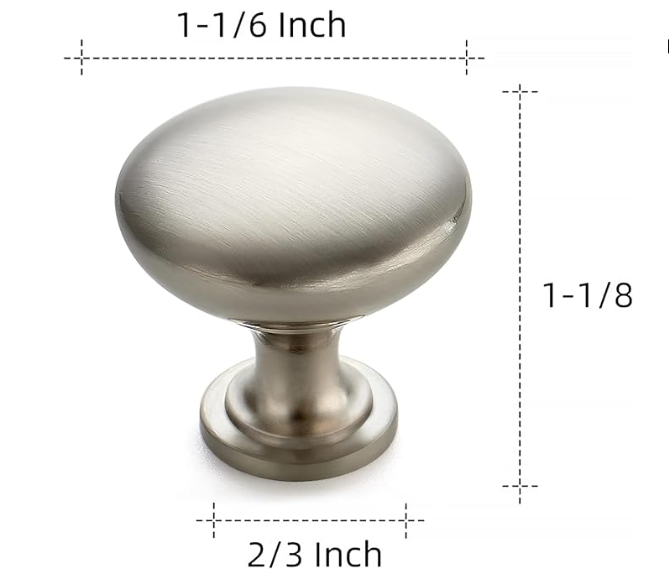 30 Pack Brushed Nickel round Zinc Cabinet Knobs for Kitchen Bathroom Closet Dresser Cabinets