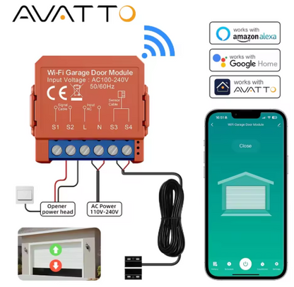 Wi-Fi Smart Garage Door Opener – Works with Alexa & Google Home