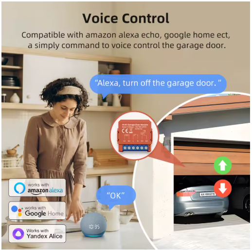 Wi-Fi Smart Garage Door Opener – Works with Alexa & Google Home