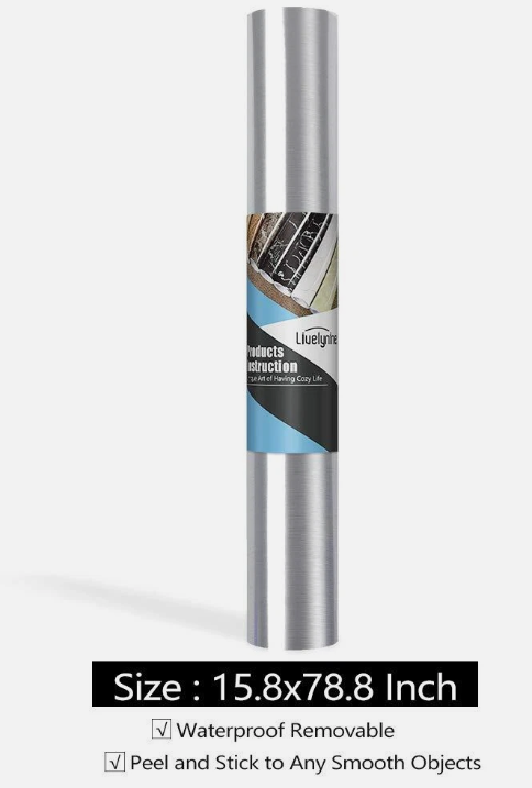 Stainless Steel Locker Wallpaper Self Adhesive Peel and Stick Refrigerator Wrap