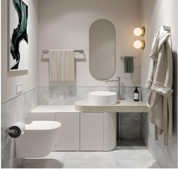 5-Piece Brushed Nickel Bathroom Hardware Set – Stainless Steel Wall-Mounted Accessories