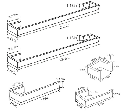 5-Piece Brushed Nickel Bathroom Hardware Set – Stainless Steel Wall-Mounted Accessories