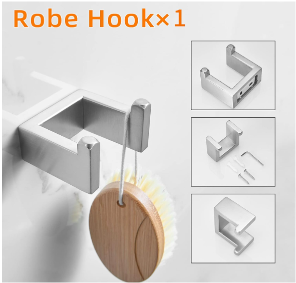 5-Piece Brushed Nickel Bathroom Hardware Set – Stainless Steel Wall-Mounted Accessories