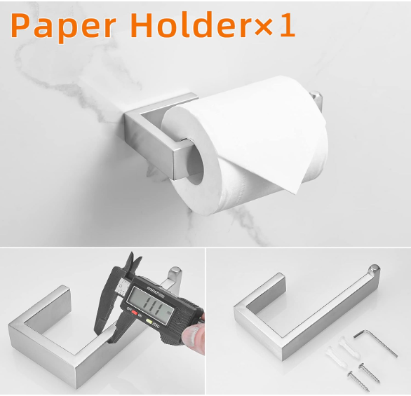 5-Piece Brushed Nickel Bathroom Hardware Set – Stainless Steel Wall-Mounted Accessories