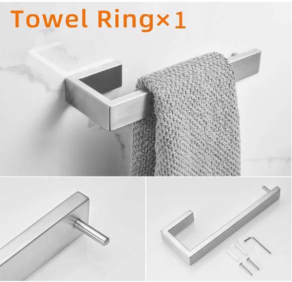 5-Piece Brushed Nickel Bathroom Hardware Set – Stainless Steel Wall-Mounted Accessories