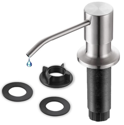 Built-In Kitchen Sink Soap Dispenser – 17oz Stainless Steel Lotion Dispenser, Brushed Nickel