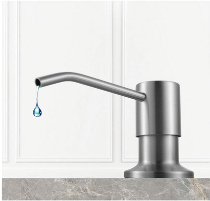 Built-In Kitchen Sink Soap Dispenser – 17oz Stainless Steel Lotion Dispenser, Brushed Nickel